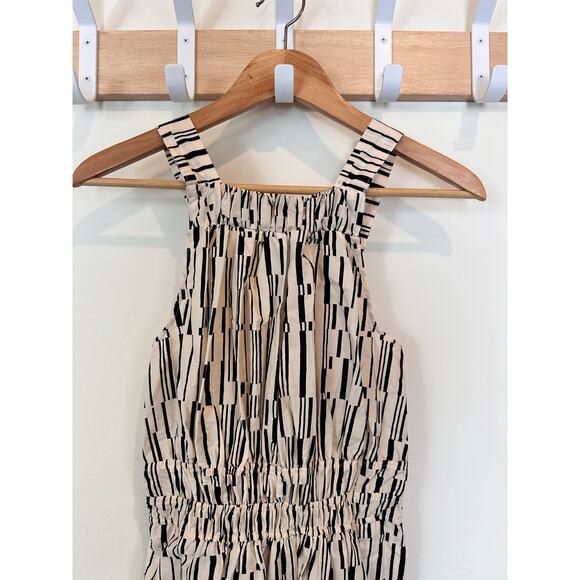 Anthropologie Somerset Black and White Tiered Maxi Halter Sundress Size XS - Picture 5 of 11